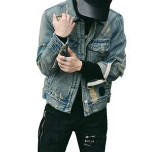 Chaqueta Vaquera Personalizada para Hombre, Diseño sin Capucha, con Estampado de Letras y Botones, Chaqueta Vaquera Personalizada de Fábrica de Ropa - Product Image 3