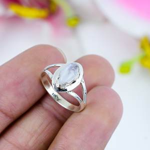 À la mode Vintage plaqué argent 925 bague en argent Sterling fait à la main arc-en-ciel pierre de lune bijoux Marquise coupe pierres précieuses lunette réglage - Product Image 3