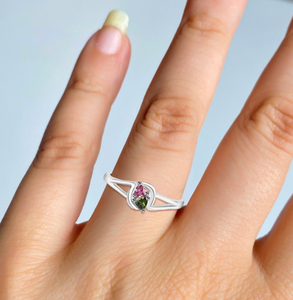 Trillion Cut Tourmaline Gemstone Ring 925 Sterling Silver Ring Prong Setting Silver Plated Fashionable Ring For <b>Wedding</b> Gift. - Product Image 3