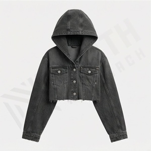 Veste en jean brodée personnalisée pour femme, boutonnée, respirante, surdimensionnée, de haute qualité, prix bas, tendance, streetwear, vêtements d'extérieur - Product Image 1