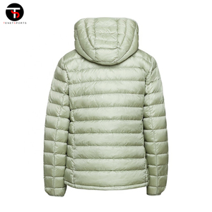 แจ็กเก็ตปลาปักเป้าผ้าฝ้ายแบบปกติสำหรับผู้หญิงมีโลโก้ตามสั่งหมวกมีฮู้ดซับในผ้าไนล่อน - Product Image 4