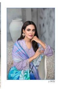 Diseñador damas estilo modesto invierno bordado ecológico hasta la rodilla estilo paquistaní Kameez Shalwar trajes rectos - Product Image 6