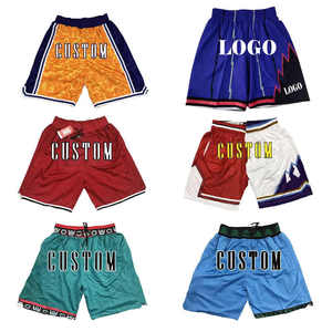 Venta caliente EE. UU. América Baloncesto 30 Equipos Pantalones cortos Verano Hombres Deportes Bordado Bolsillo Just Men Don Baloncesto Pantalones cortos de punto - Product Image 6