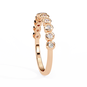 Bague en or rose 14 carats avec diamants, demi-éternité, diamants de laboratoire CVD, alliance, disponible à prix réduit - Product Image 4