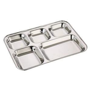 Plateau à dîner en acier inoxydable 202 de qualité supérieure Plateau à compartiments multiples Design britannique, américain et canadien pour la présentation des aliments - Product Image 5