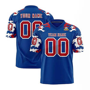 Camiseta de fútbol americano de malla cuadrada personalizada para adultos, ropa de calle de moda al por mayor, diseño en blanco de ajuste de gran tamaño - Product Image 1