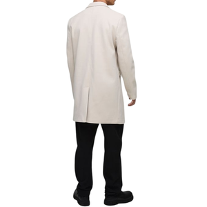 เสื้อคลุมกระดุมสองแถวผ้าขนสัตว์สีเบจสำหรับผู้ชายทรงสูงระบายอากาศได้ดีเป็นมิตรกับสิ่งแวดล้อมสำหรับธุรกิจหรือชุดลำลอง - Product Image 2