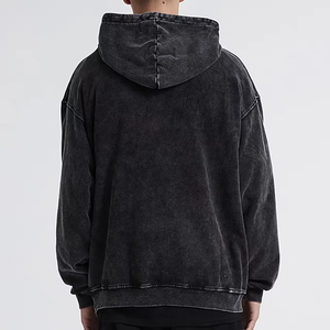Sweat à capuche lavé à l'acide de qualité supérieure pull surdimensionné pour hommes Vintage avec lavage à l'acide logo personnalisé coton épais French Terry - Product Image 6