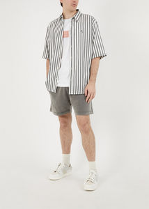 กางเกงขาสั้นผ้าเกล็ดปลาเทอร์รี่สำหรับผู้ชายวินเทจซักด้วยกรดไซส์ใหญ่พิเศษออกแบบโลโก้ได้ตามต้องการ - Product Image 6