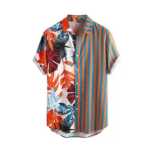 Homens Camisa Havaiana Surf Floral Praia Férias Personalizado Preço Barato Respirável Anti lavagem material Short Sleeve Hawaiin Shirt