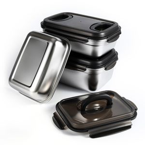 Contenedor de almacenamiento de alimentos de acero inoxidable con asa calefactable, caja sellada al vacío de mantenimiento fresco para uso en refrigerador y congelador - Product Image 3
