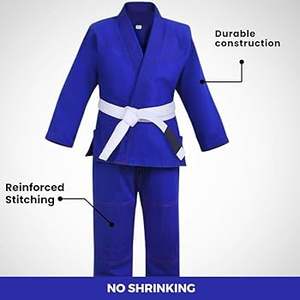 Niños ligero brasileño Jiu Jitsu Gi personalizado Bjj Kimono uniforme para niños Grappling preencogido con logotipo frontal para Karate - Product Image 4