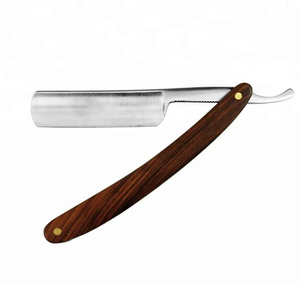 Maquinilla de afeitar profesional de acero inoxidable, maquinilla de afeitar de seguridad, mango de madera, mango de garganta cortado, maquinilla de afeitar plegable, hoja japonesa - Product Image 3