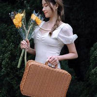 Panier Cadeau Multifonctionnel Fait Main pour Nouveau-né, Panier de Conservation de Fraîcheur, Panier Bébé Japandi Rectangulaire en Rotin Tressé pour Aliments