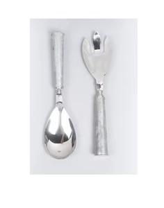 ช้อนตักสลัดสแตนเลสพร้อมที่จับเครื่องครัวร้านอาหารช้อนส้อมสลัดเงินขัดเงา - Product Image 1