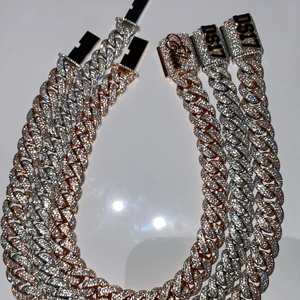 Iced Out VVS CVD Diamond 10K Gold 10mm Cuban <b>Chain</b> Lab Diamond Letter <b>Rapper</b> <b>Chain</b> - Product Image 3
