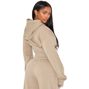 Top Corto con Capucha Elegante para Mujer, Ropa Casual de Invierno, Talla Grande, Algodón Transpirable, Antibolitas, Logotipo Frontal - Product Image 4