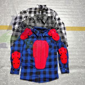 Chemises 3 couleurs personnalisées Chemise en flanelle mode moto Chemise de sécurité motard avec armure CE niveau 2 Équipement de protection personnalisé - Product Image 6