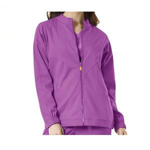 Enfermería Scrubs Reutilizable Hospital de invierno Spandex Uniformes Suave Elástico Tallas grandes Fleece Scrub Jacket para Lady Doctors - Product Image 1