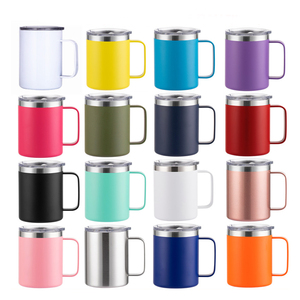 Gobelet à café personnalisé avec logo, <span class=keywords><strong>double</strong></span> paroi en acier inoxydable, thermos, gobelet de voyage, gobelet à café, gobelet isotherme avec poignée - Product Image 1