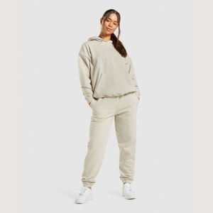 Femmes Harajuku Style sweat à capuche ample pantalons de survêtement chauds 100% coton Vintage polaire avec lettre imprimé gants décontractés et mitaines ensemble - Product Image 6