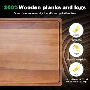 Tabla de cortar de madera con acabado natural liso y duradero, ideal para preparar alimentos en la cocina, tareas de corte y cocina diaria en el hogar. - Product Image 5