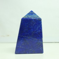 Obelisco de Lapislázuli Natural, Corte Radiante, Gema Azul, Pulido a Mano, Opalescente, Energía Curativa Reiki, 320 Gramos, Reloj