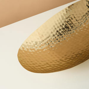 ชามผลไม้อลูมิเนียมทรงรีออกแบบด้วยมือด้วยค้อนสำหรับการตกแต่งห้องครัวและห้องและบ้านที่หรูหรา - Product Image 4