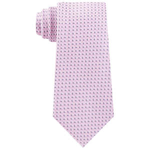 Corbata de Seda Rosa Clásica para Hombre Michael Kors con Estampado Geométrico de Mini Puntos, Talla Regular - Product Image 1