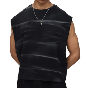 Débardeur Homme Personnalisé Sans Manches Coupe Ample Délavé à l'Acide pour Entraînement et Sport - Product Image 1