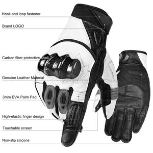 Meilleure vente en ligne, nouvelle conception, gants de moto en cuir unisexe, coupe-vent, respirants, à doigts entiers, antidérapants - Product Image 6