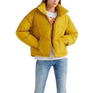 Unisex High Quality Hooded <b>Crop</b> <b>Puffer</b> <b>Jacket</b> Stand Collar Custom Fabric Cotton Lining New Winter Arrival Design for Front - Product Image 2