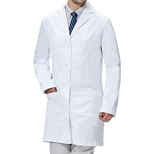 Bata de laboratorio médico de calidad superior unisex manga larga ligera transpirable mezcla de poliéster de algodón duradero para uso hospitalario - Product Image 4