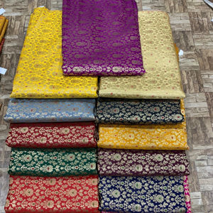 Tela de brocado de alta calidad para vestido de moda de lujo y tapicería de boda colores vibrantes personalizados al por mayor - Product Image 1