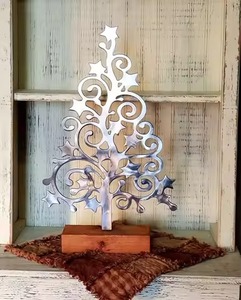Arbre de Noël moderne en métal, écologique, durable, à suspendre et à poser sur une table, pour la décoration de l'hôtel, des fêtes, de la maison et du jardin - Product Image 2