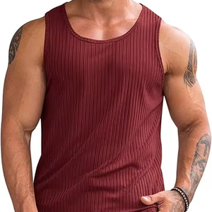 Camiseta sin mangas musculosa duradera para hombre con estampado de logotipo para gimnasio y ropa deportiva Camiseta sin mangas ajustada para ropa de gimnasio de verano - Product Image 1