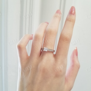 Nueva moda princesa corte VVS D Color Moissanite único solitario anillo de compromiso GRA certificado Diamante anillo de bodas al por mayor - Product Image 5