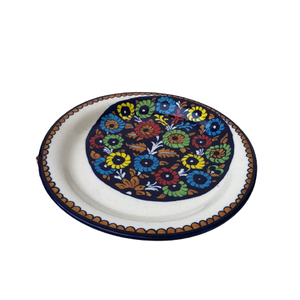 Assiette à dîner en poterie bleue peinte à la main en céramique nouveau design, assiette en céramique pakistanaise avec design, assiettes à dîner en céramique en gros - Product Image 6