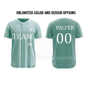 Maillot de baseball personnalisé grande taille unisexe, haute qualité, 100% polyester, col rond, logo personnalisé, séchage rapide, respirant - Product Image 6