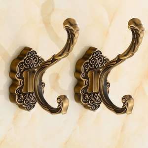 Brass wall hooks luxury polished metal hardware for modern bathroom kitchen hallway coat towel hanging <b>storage</b> <b>organizer</b> - Product Image 2