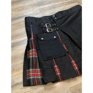 กิ๊ตแบบไฮบริดทันสมัย OEM ODM ผลิตจากผ้าฝ้ายสีดำผสมผสานกับผ้าลายสก็อตรอยัลสจ๊วต สำหรับใช้งานทั่วไป - Product Image 2