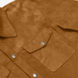 Chemise décontractée en daim personnalisée pour homme, dernier style, avec un seul bouton, respirante, manches longues et poche, pour l'hiver - Product Image 3