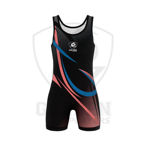 ชุดนักมวยปล้ำถักลายวินเทจระบายอากาศได้ดี แบรนด์ Golden Players แฟชั่นทันสมัย รับสั่งทำโลโก้ พิมพ์ลาย OEM - Product Image 5