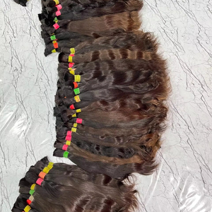 Cabello Humano Remy Natural Ondulado Indio Virgen de 24 Pulgadas, Extensiones Premium con Doble Trama a Máquina para Pelucas, Permanente, Negro Natural - Product Image 1