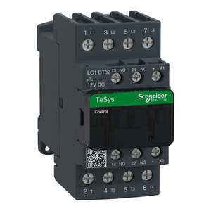 Contactor SCHNEIDER ELECTRIC LC1DT40JL TeSys D 4P (4 NA) para CA-1 ≤ 440 V 40 A, Bobina de Baja Resistencia 12 V CC - Product Image 1