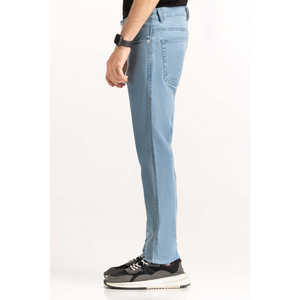 กางเกงยีนส์ทรงสลิมฟิตเอวกลางแบบสโตนวอช ODM รุ่นวินเทอร์เพนซิลแพนท์ ดีไซน์ปักลายปะติดสีสันสดใส ทอสี MN-JNS-SS25-018 - Product Image 1