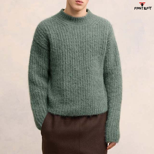 Suéter de Invierno Ligero de Alta Calidad para Hombre 2024, Diseño Personalizado, Corte Entallado, Logotipo Frontal, Antiarrugas, Secado Rápido - Product Image 2