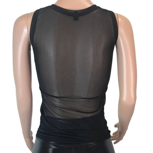 เสื้อกล้ามผู้หญิงตาข่ายโพลีเอสเตอร์ระบายอากาศได้ดี100% ฤดูร้อนเสื้อกล้ามแขนกุดเสื้อคอสี่เหลี่ยมใส - Product Image 3