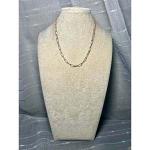 Navajo Handmade Sterling Silver Necklace with Strung <b>Paper</b> Clip Rhodium Plated Chains Unique Number Shape/<b>Pattern</b> - Product Image 1