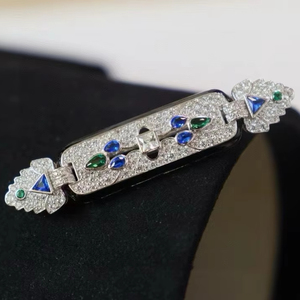 Luxe 925 Sterling Silver Vintage Art Déco Broche Cubique Zircone Bijoux Pour La Vente En Gros - Product Image 2